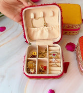 Fabric Décor Travel Mini Organizer, Jewelry Organizer, Jewelry Bag Vanity Box For Return Gift/Wedding Gift, Diwali Gift, Engagement Gift